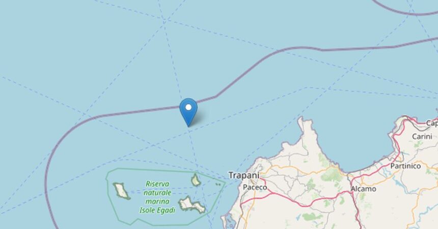 Terremoto di magnitudo 4.1 nel Tirreno Meridionale a largo di Trapani