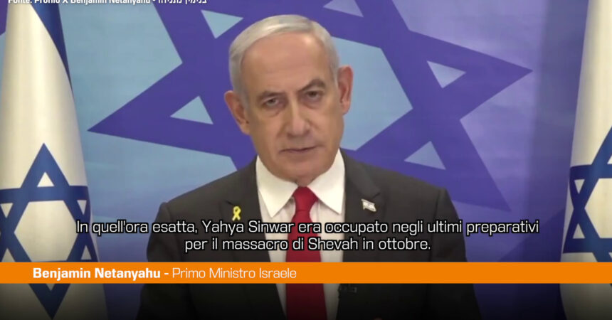 Netanyahu “L’uccisione di Sinwar un duro colpo al male”