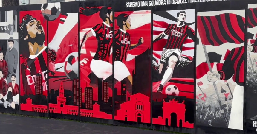 Milan, con SNAIFUN svelato un murale per celebrare 125 anni del club