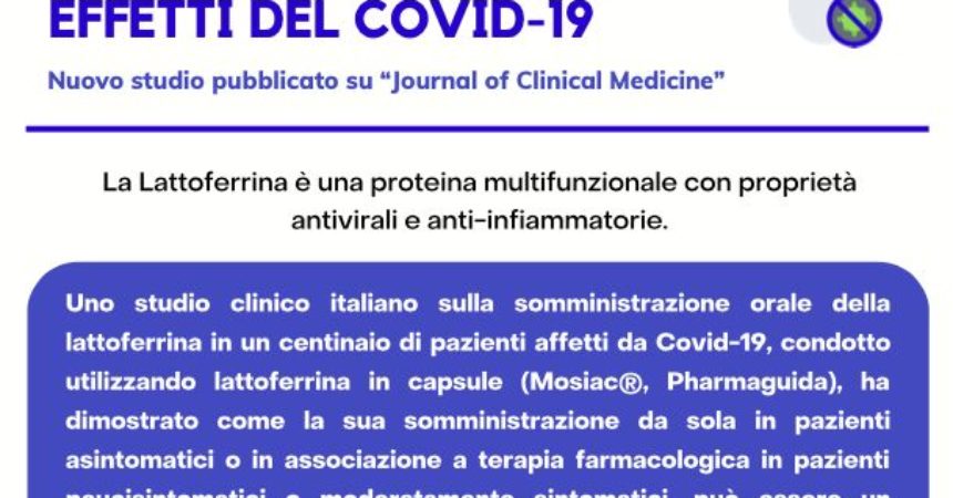 Studio clinico, la lattoferrina contiene gli effetti del Covid-19