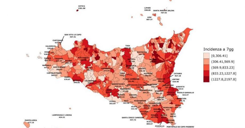 In Sicilia boom di contagi Covid, risale la curva epidemica +47,85%