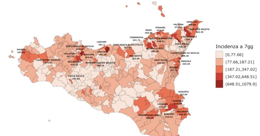 In Sicilia contagi Covid in lieve aumento rispetto alla settimana scorsa