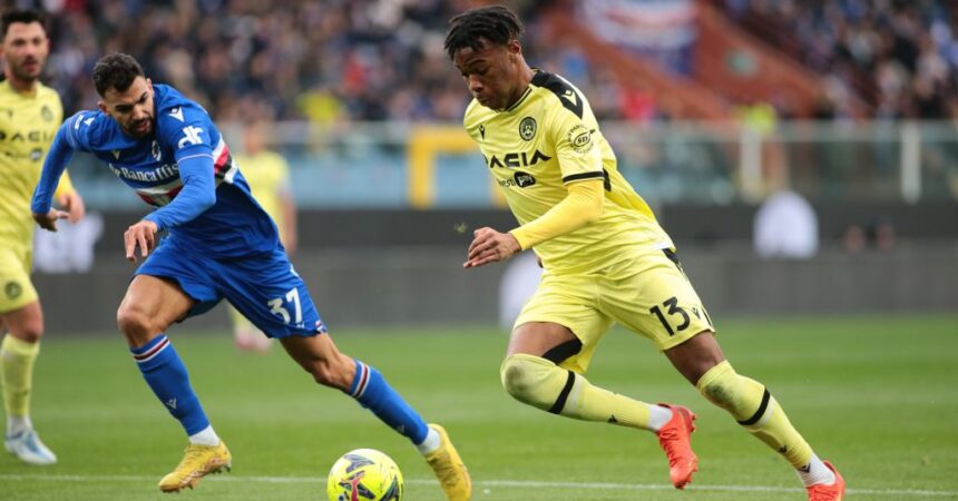 Sampdoria-Udinese 0-1, decide Ehizibue nel finale