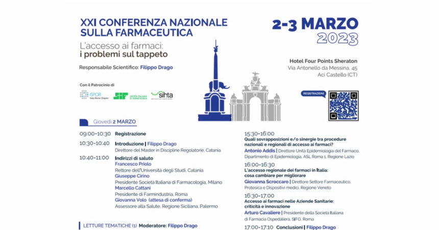 Il 2 e 3 marzo la conferenza nazionale sulla farmaceutica