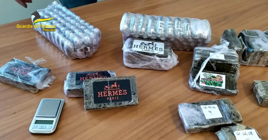 Trovato in casa con 3 kg di hashish, arrestato 59enne a Pescara