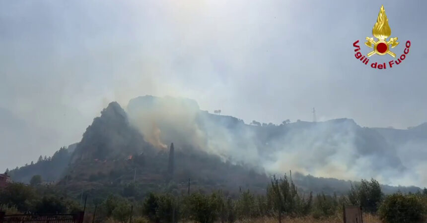 Incendi nel Palermitano, vigili del fuoco e Canadair in azione