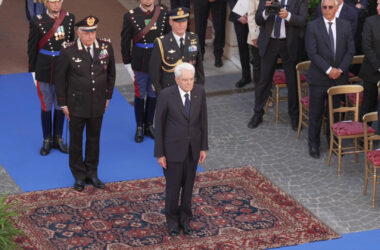 Mattarella alla cerimonia di cambio del Comandante dei Corazzieri