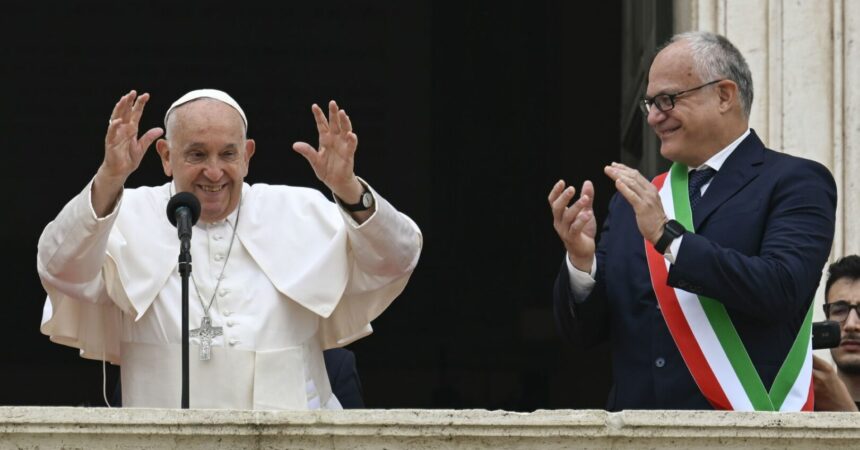 Papa Francesco in visita al Campidoglio