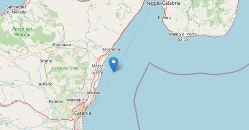 Scossa di terremoto di magnitudo 3.3 al largo della Costa Catanese