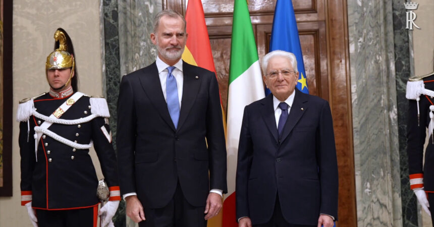 Mattarella incontra i Reali di Spagna al Quirinale